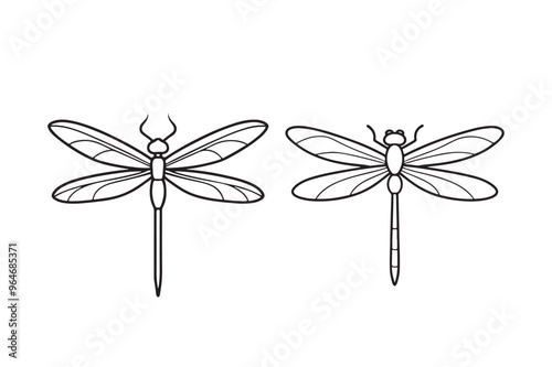 Dragonfly silhouette vector illustration, Dragonfly silhouette vector, Dragonfly silhouette drawing