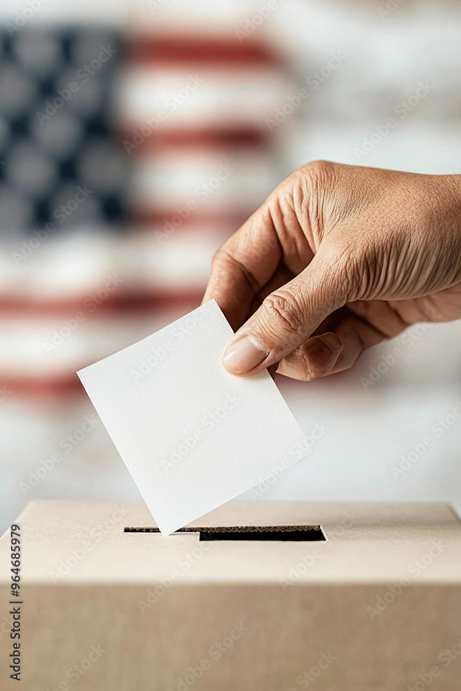 A person is putting a white piece of paper into a box A person is putting a white piece of paper into a box