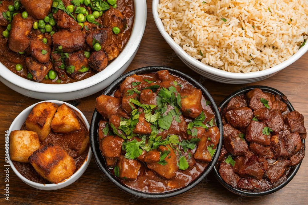 Jamaican Food Served On A Table Jamaican Food Served On A Table