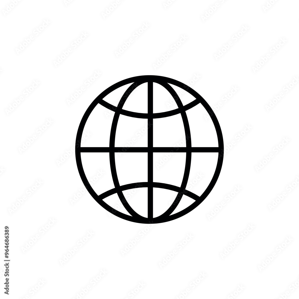 outline black global vector icon outline black global vector icon
