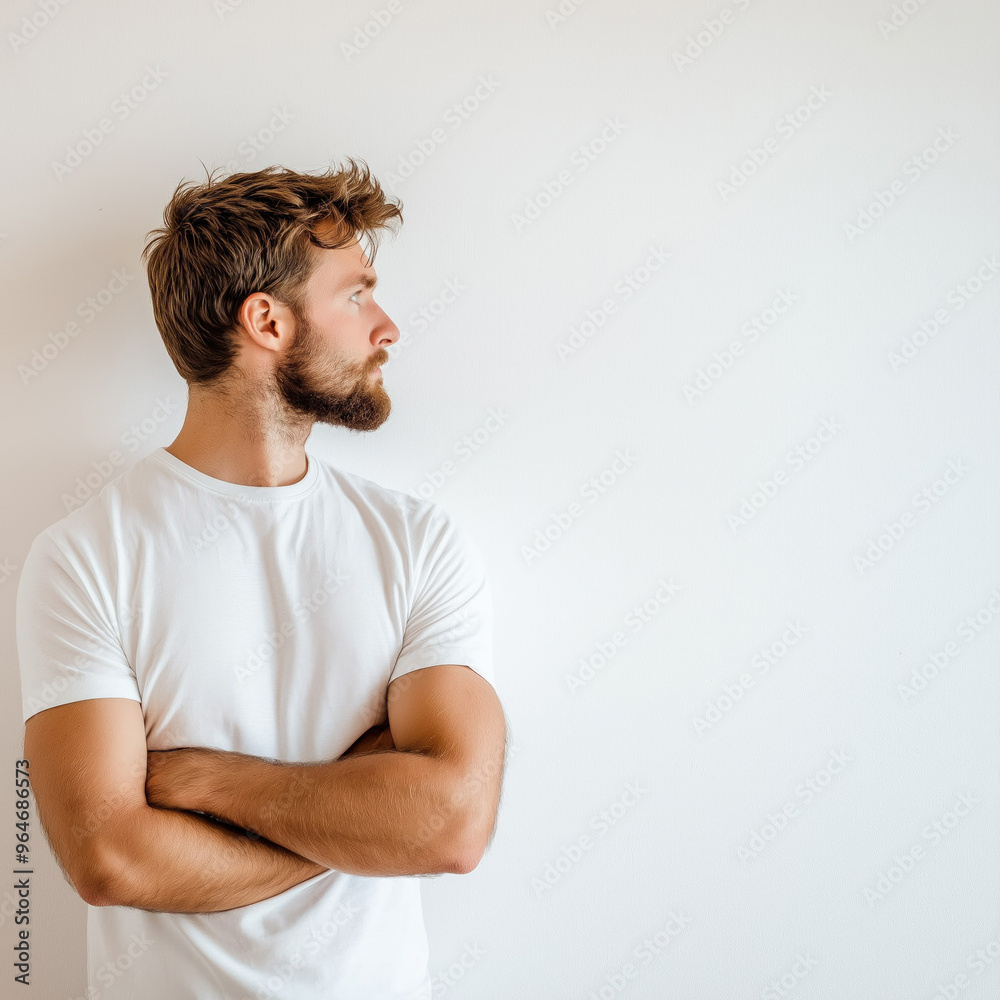 Man Standing Back On A White Background Man Standing Back On A White Background