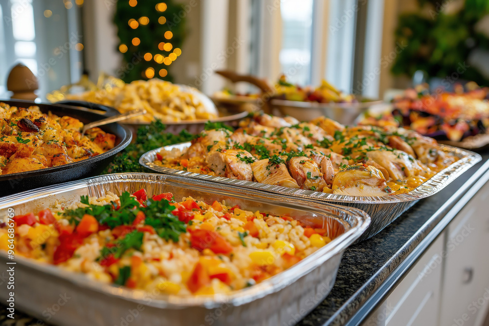 Obraz premium Mardi Gras Food Served On A Table