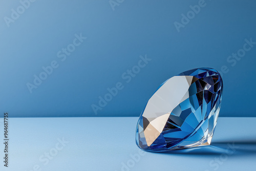 Sapphire On A Blue Background