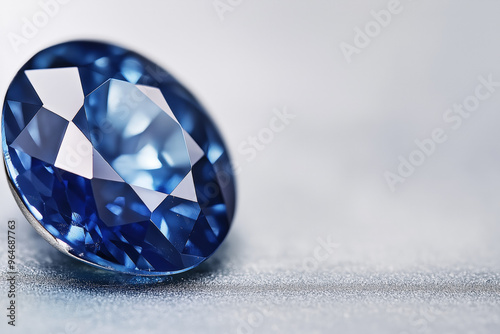 Sapphire On A Blue Background