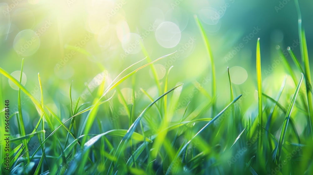 A field of green grass with the sun shining on it, generative ai image A field of green grass with the sun shining on it, generative ai image