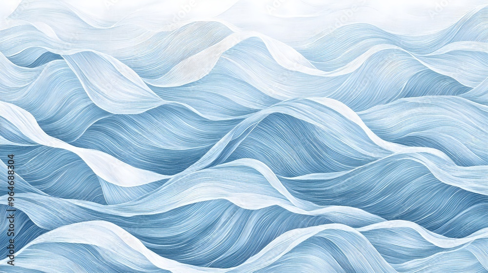 Obraz premium Abstract Blue and White Wavy Lines Background