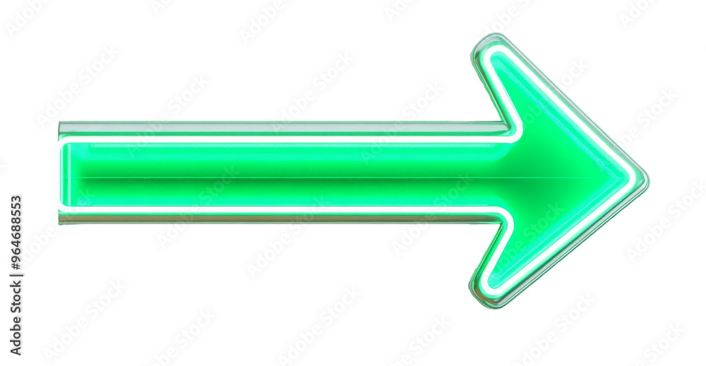 Neon green illuminated arrow. Transparent background Neon green illuminated arrow. Transparent background