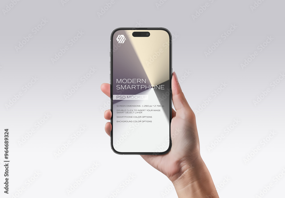 User Hand Holding Isolated Smartphone Mockup. Generative Ai Hand Stock ...