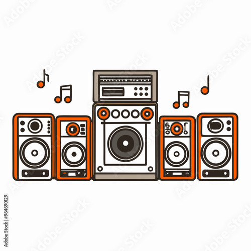 Vector Art Sound System Illustration