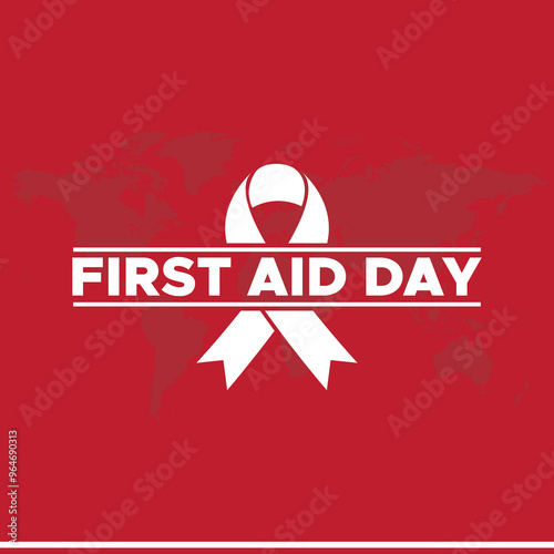 World First Aid Day,11 September, First aid social media template, stock illustration, vector file. World First Aid Day greeting card, banner, ads, post, poster design.