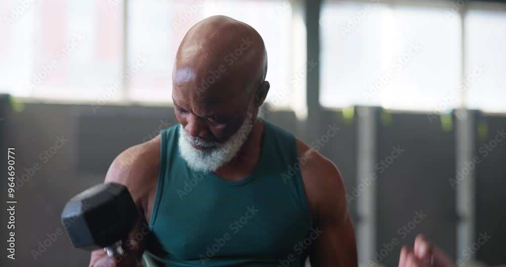 Mature man, dumbbells and weightlifting in gym for exercise, workout or training. Physical therapy, personal trainer and help with routine with fitness, equipment and wellness for retirement health Mature man, dumbbells and weightlifting in gym for exercise, workout or training. Physical therapy, personal trainer and help with routine with fitness, equipment and wellness for retirement health