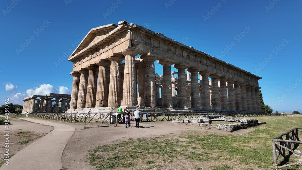 The majest archeological site of Paestum, in the Province of Salerno, Campania, Italy. The majest archeological site of Paestum, in the Province of Salerno, Campania, Italy.