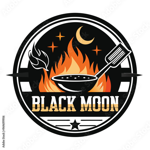 Barbecue logo template with details