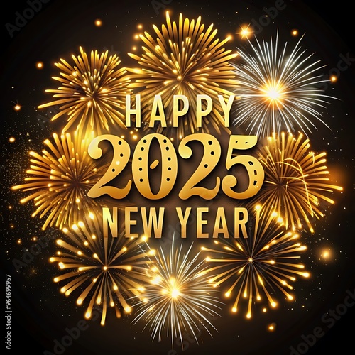 Sparkling Happy new year 2025. the new year in a joyful and festive in 2025