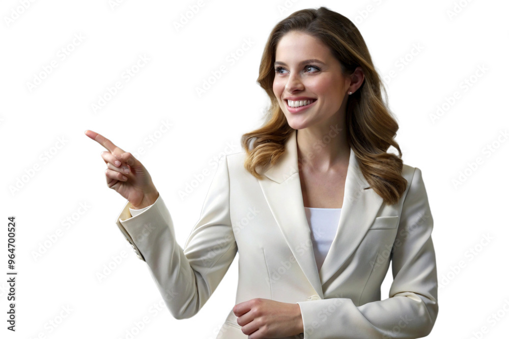 A young woman is pointing to a specific spot in a studio for a photography session transparent background png file, A young woman is pointing to a specific spot in a studio for a photography session transparent background png file,