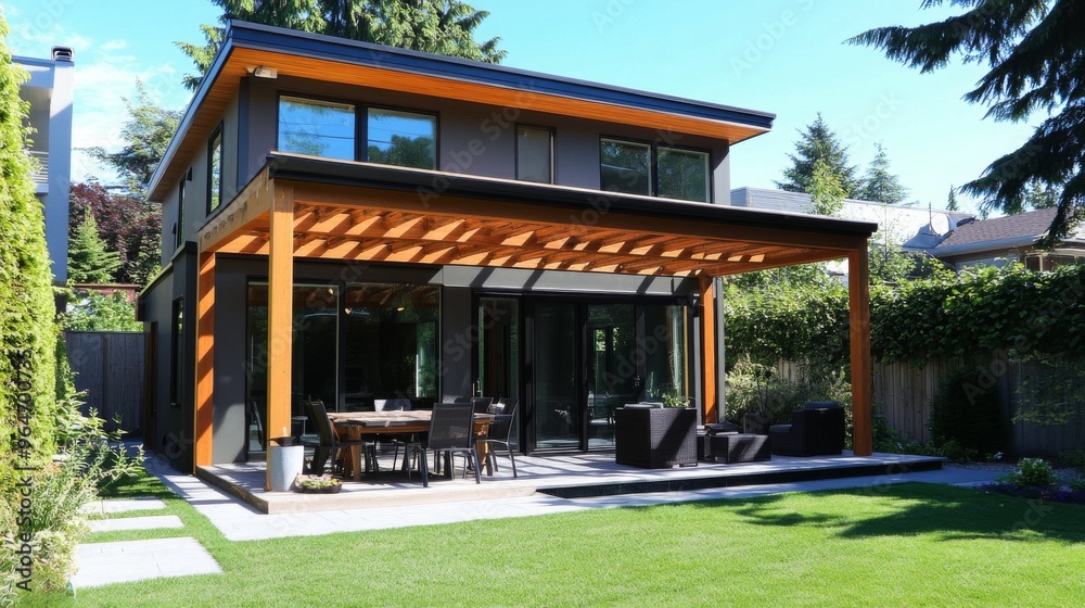 Modern Home with Outdoor Patio Modern Home with Outdoor Patio