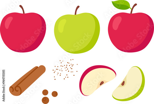 Quadro su tela Apple pie ingredients