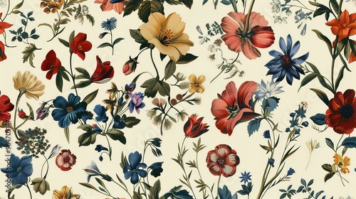 vintage floral pattern wallpaper