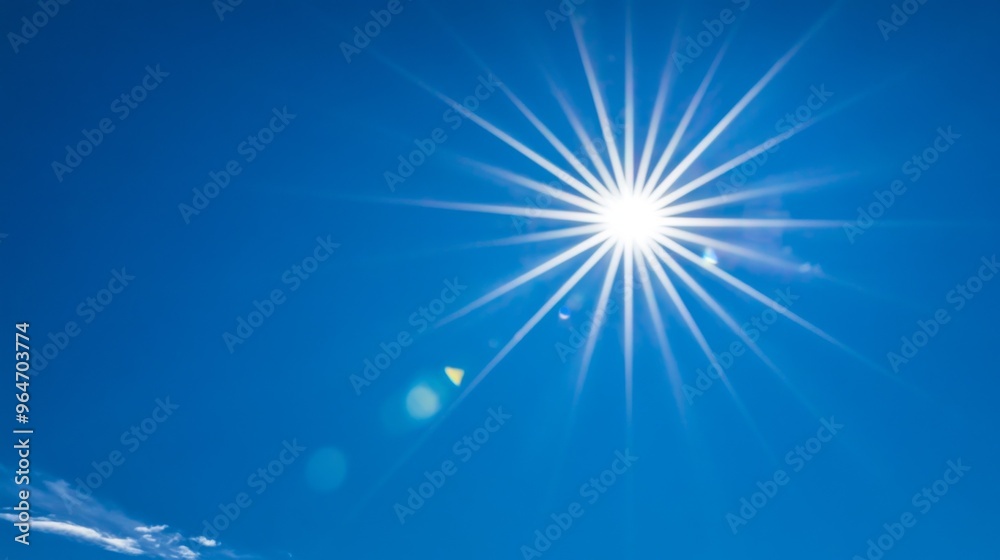 Radiant Sunburst in Clear Blue Sky Radiant Sunburst in Clear Blue Sky