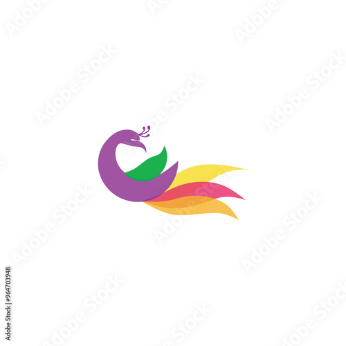 Peacock logo vector with colorful. Logo for brand and bussiness. 