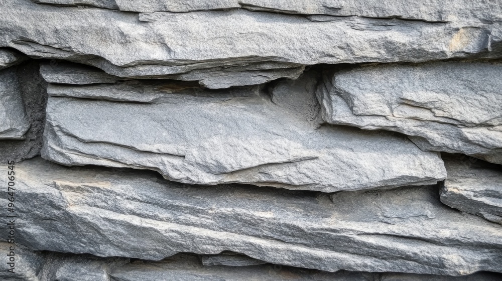 Textured Gray Slate Stone Wall
