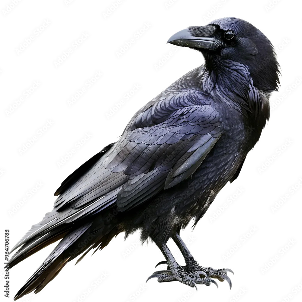 Fototapeta premium Black Crow Isolated on Transparent Background