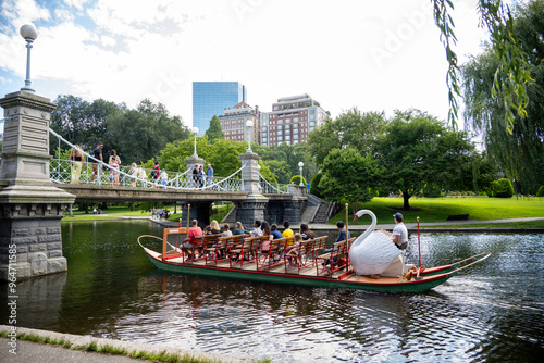 The Lagoon is a small lake in the Boston Common which is a public park and garden Massachusetts photo