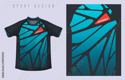 Fabric textile design for Sport t-shirt, Soccer jersey mockup for football club. uniform front view.	