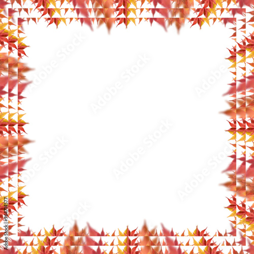 autumn maple leaves frame isolated