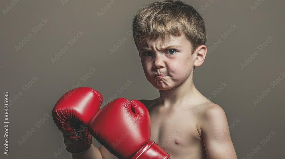 Young Boxer with Determination