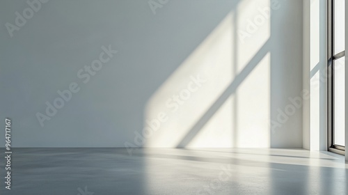 Blank white interior room background  empty white walls.