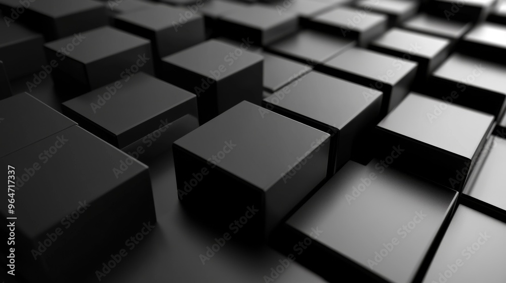 Abstract Black Cubes Background Abstract Black Cubes Background