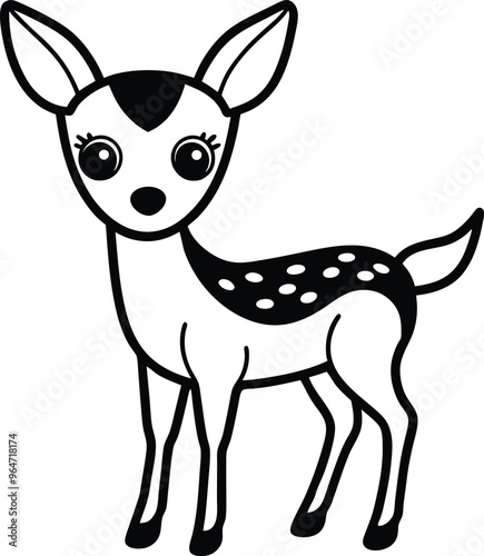 Endearing Baby Deer with Large Eyes Vector Art for Children’s Crafts 