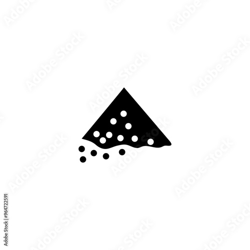 Stylized black vector icon depicting a heap of protein, ideal for fitness and health-related designs.