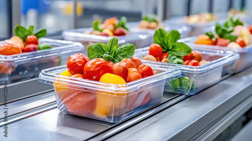 Fresh organic vegetables like tomatoes, cucumbers, and lettuce in a shopping cart, ready to be made into a healthy salad for dinner Fresh organic vegetables like tomatoes, cucumbers, and lettuce in a shopping cart, ready to be made into a healthy salad for dinner