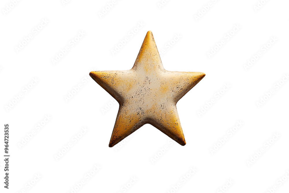 Rustic golden star with weathered texture, isolated on transparent background
Rustic golden star with weathered texture, isolated on transparent background