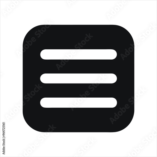 Hamburger Icon | Simple Burger Symbol for Menus, Fast Food Design, and User Interface