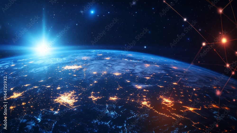 Stunning Earth from Space at Sunrise Stunning Earth from Space at Sunrise