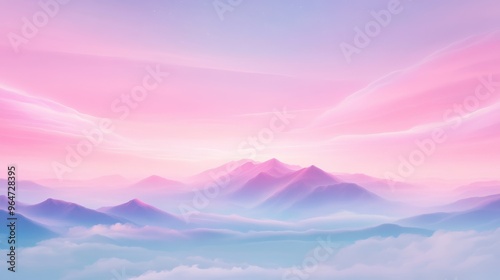 A mountain range with a pink sky in the background