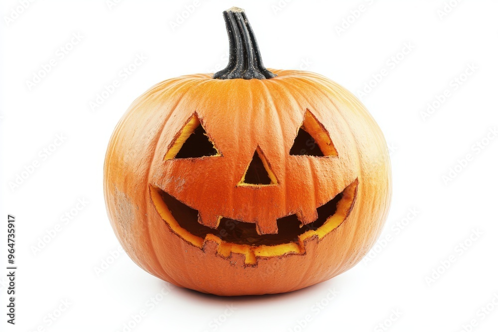big halloween pumpkin isolated on white background