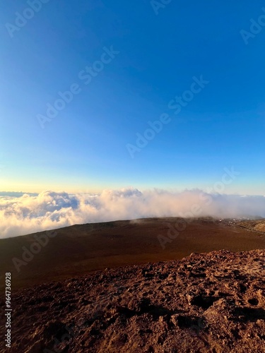 sunset at Haleakala crater photo