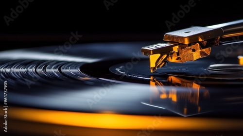 Vinyl Record Player Close-Up photo