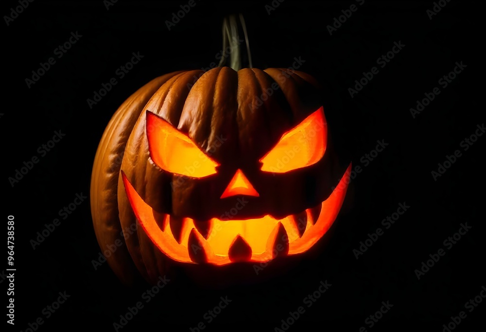 detailed close up of a Halloween pumpkin with a menacing grin create with ai detailed close up of a Halloween pumpkin with a menacing grin create with ai
