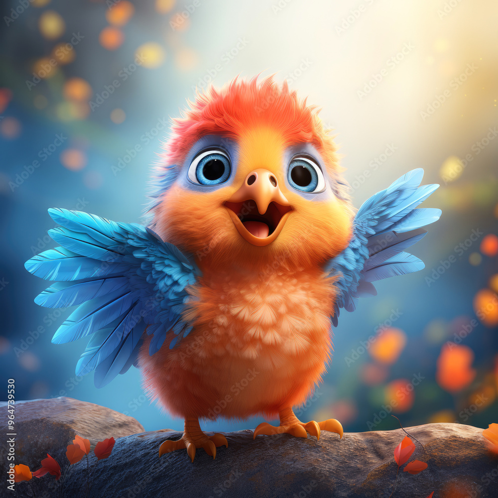 generated illustration of cute little tweet bird generated illustration of cute little tweet bird