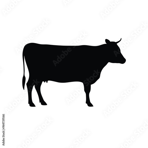 a Cow vector silhouette isolated on white background 
