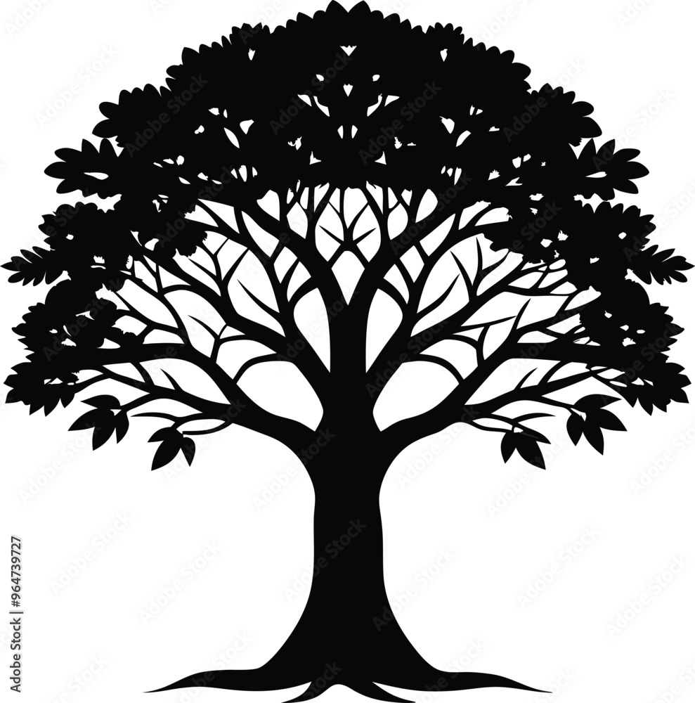 Obraz premium Tree silhouette victor illustration