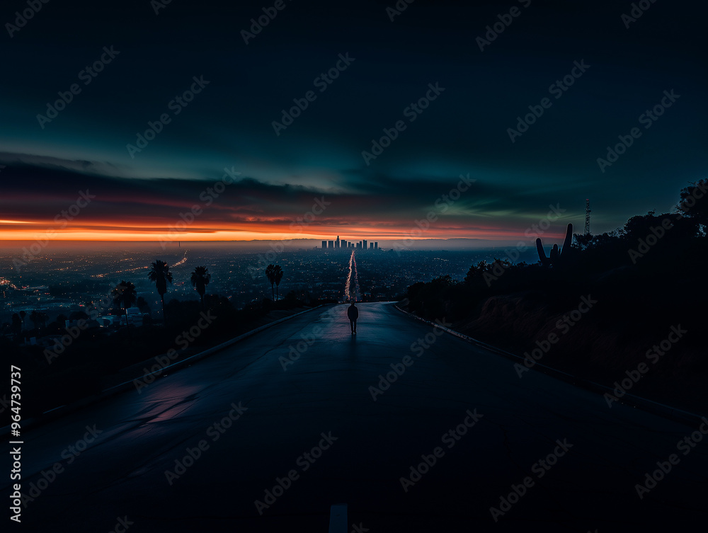 sunset walk over the city