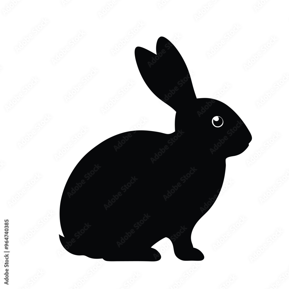 Obraz premium a Rabbit or Bunny or Hare Silhouette for Art Illustration isolated on white background