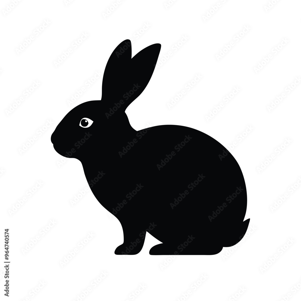 a Rabbit or Bunny or Hare Silhouette for Art Illustration isolated on white background a Rabbit or Bunny or Hare Silhouette for Art Illustration isolated on white background