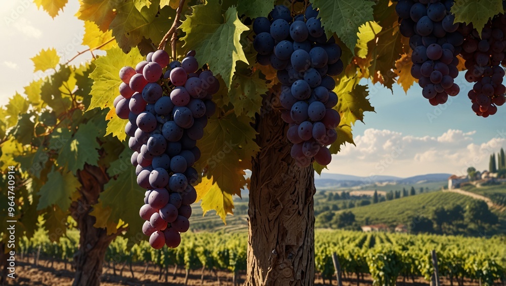 Naklejka premium vineyard in autumn